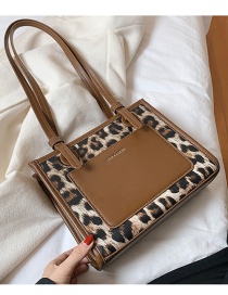 Fashion Leopard Brown Printed Large Capacity Shoulder Bag
