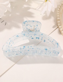 Fashion Semicircle Sky Blue Splashed Ink Color Dots Frosted Gripping Clip