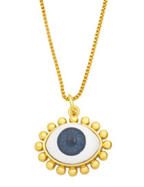 Fashion D (black) Metal Eye Necklace