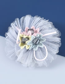 Fashion Grey Alloy Fabric Lace Flower Hairpin