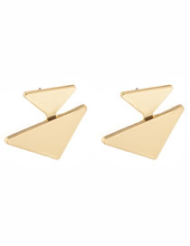 Fashion Gold Color Alloy Smooth Triangle Sequin Earrings