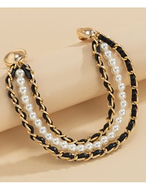 Fashion Gold Color Geometric Pearl Beaded Chain Winding Waist Chain