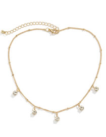 Fashion Gold Color Transparent Diamond Metal Rhinestone Tassel Chain Necklace