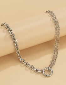 Fashion Necklace White K Metal Ring Cross Chain Necklace