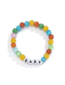 Fashion Color Mixing Acrylic Letter Beaded Bracelet