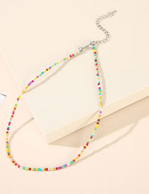 Fashion Mixed Color Colorful Rice Beads Beaded Necklace