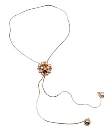 Fashion Gold Alloy Geometric Pearl Pull Necklace