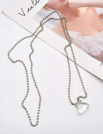 Fashion Silver Metal Round Bead Geometric Necklace