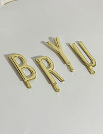 Fashion Gold Metal Letter Hairpin