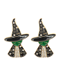 Fashion Magician Cartoon Dripping Witch Hat Earrings
