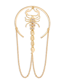 Fashion Gold Alloy Diamond Scorpion Geometric Armband
