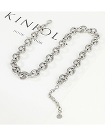 Fashion Steel Color Stainless Steel Chain Necklace