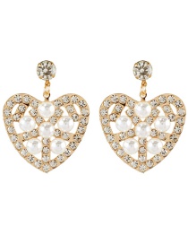 Fashion Gold Color Alloy Love Pearl Earrings