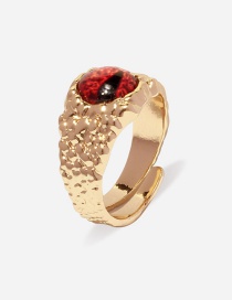 Fashion Red Gold-plated Copper Dripping Eye Ring