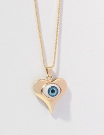 Fashion Blue Alloy Love Eye Necklace