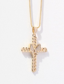 Fashion 3# Micro Zirconium Cross Necklace