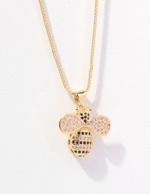 Fashion Bee Alloy Diamond Bee Necklace