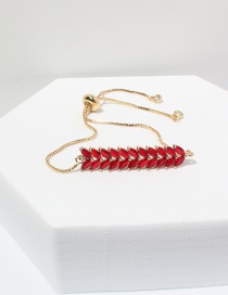 Fashion Red Double Row Diamond Geometric Bracelet