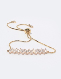 Fashion White Rectangular Diamond Row Pull-out Bracelet