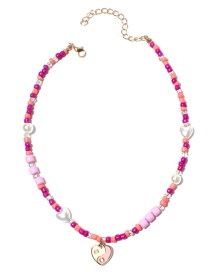 Fashion Pink Dripping Love Tai Chi Beaded Necklace