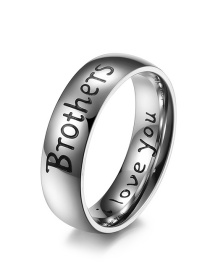 Fashion Brothers Titanium Steel Letter Ring Ring