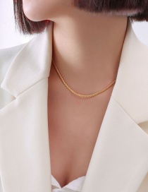 Fashion Gold Coloren Fine Necklace 40+5cm Titanium Steel Blade Chain Necklace