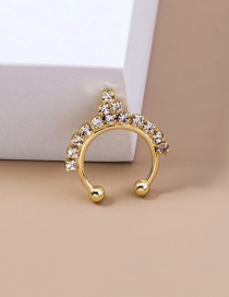 Fashion Gold Crystal And Diamond Geometric Nose Ring