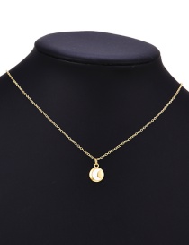 Fashion Gold Copper Drop Oil Crescent Necklace