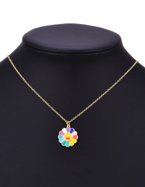Fashion Gold Copper Drop Oil Sun Flower Necklace