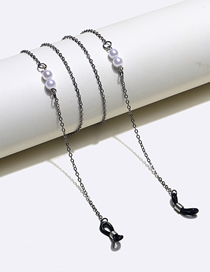 Fashion Black Alloy Pearl Glasses Chain