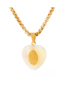 Fashion Gold Stainless Steel Love Shell Virgin Mary Necklace