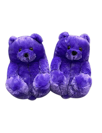 Fashion Purple 20cm Children's Teddy Bear Plush Slippers