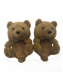 Fashion Brown (children's Sandals) Children's Plush Teddy Bear Slip-toe Slippers