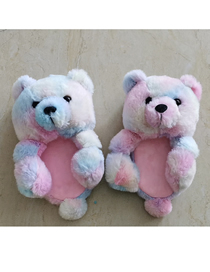 Fashion Color (children's Sandals) Children's Plush Teddy Bear Leaky Toe Slippers