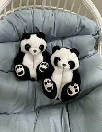 Fashion Panda-electric White Eye Plush Teddy Bear Slippers