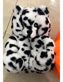 Fashion Cow Color-electric White Eye Plush Teddy Bear Slippers