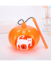 Fashion Halloween Lantern--white Cat Trumpet (with Light And Sound) (with Electronics) Halloween Portable Pumpkin Lantern