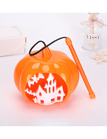 Fashion Halloween Lantern-white Castle Model Large (with Lamp And Sound) (with Electronics) Halloween Portable Pumpkin Lantern
