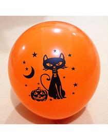 Fashion Orange Kitten Halloween Printed Balloons (about 100 Pieces)
