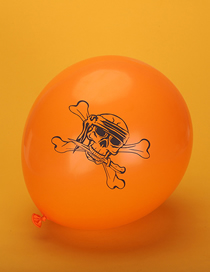 Fashion Orange Bottom Skeleton Halloween Printed Balloons (about 100 Pieces)