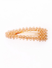 Fashion Champagne Alloy Crystal Geometric Hairpin