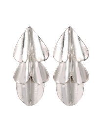 Fashion Silver Color Multi-layer Peach Heart Earrings