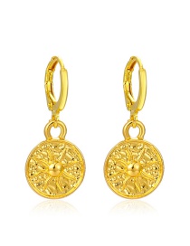 Fashion Imitation Gold Color Metal Geometric Sun Earrings