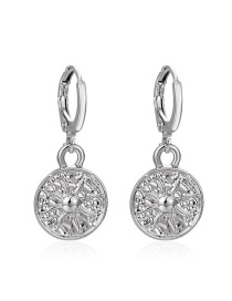 Fashion Ancient Silver Color Metal Geometric Sun Earrings