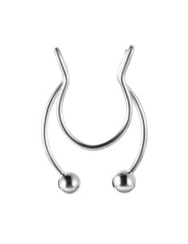 Fashion White K Stainless Steel U-shaped Nose Clip
