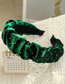 Fashion Green Pleated Velvet Headband