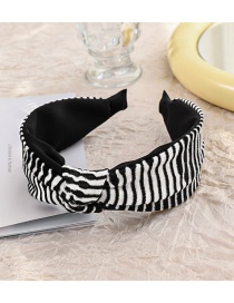 Fashion Black+white Stripes Striped Contrast Color Cross-knotted Headband