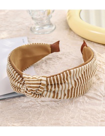 Fashion Coffee Color + Beige Stripes Striped Contrast Color Cross-knotted Headband