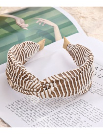 Fashion White + Gray Coffee Stripes Striped Contrast Color Cross-knotted Headband