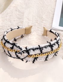 Fashion White+black Woolen Chain Cross Wide-brimmed Headband